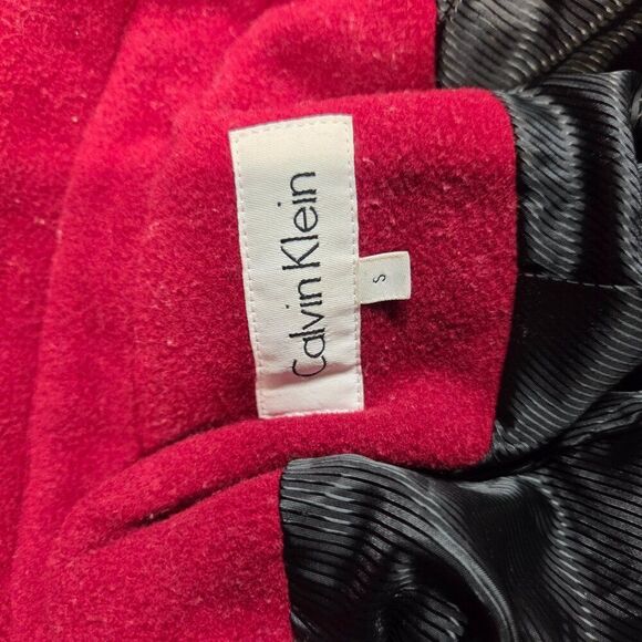 Women's CALVIN KLEIN Button Down Wool Coat Size Small - Picture 6 of 6